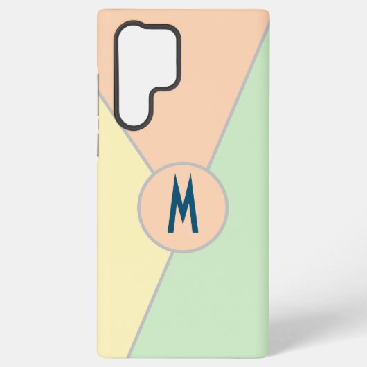 Vintager 80er mit Monogramm Pastellfarbblock Samsung Galaxy Hülle (Rückseite)