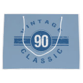 Vintager 90. Geburtstag Große Geschenktüte (Vorderseite)