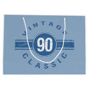 Vintager 90. Geburtstag Große Geschenktüte