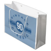 Vintager 90. Geburtstag Große Geschenktüte (Vorderseite Schrägansicht)
