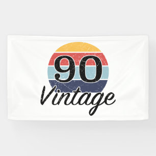 Vintager 90. Geburtstag Sonnenuntergang Banner