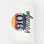 Vintager 90. Geburtstag Sonnenuntergang Banner (Vertikal)