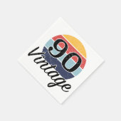 Vintager 90. Geburtstag Sonnenuntergang Serviette (Ecke)