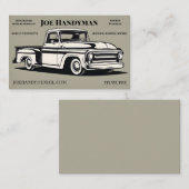 Vintager Abholservice von Beige Handyman Visitenkarte (Vorne/Hinten)