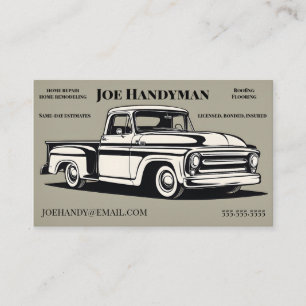 Vintager Abholservice von Beige Handyman Visitenkarte