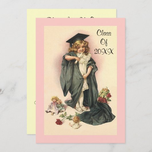 Vintager Abschluss 2012 Party Rose Einladung (Vorne/Hinten)