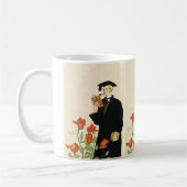 Vintager Abschluss, Absolvent des Lesens eines Buc Kaffeetasse (Links)