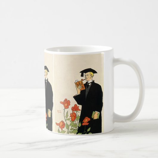 Vintager Abschluss, Absolvent des Lesens eines Buc Kaffeetasse (Rechts)