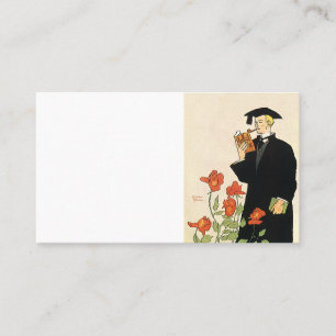 Vintager Abschluss, Absolvent des Lesens eines Buc Telefonnummerkarte