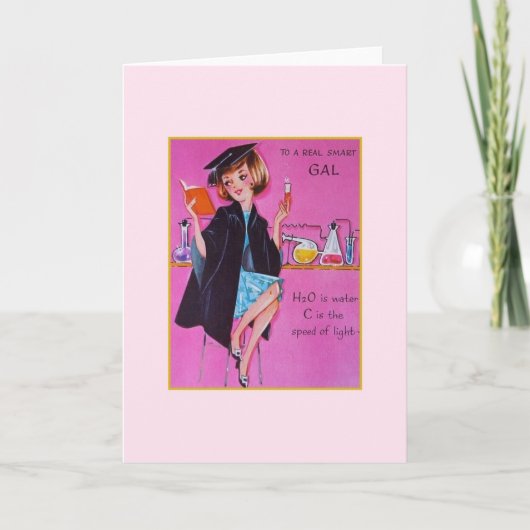 Vintager Abschluss-Ausweis für weibliche Wissensch Karte (Vorderseite)