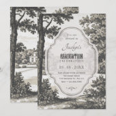 Vintager Abschluss Einladung (Vorne/Hinten)