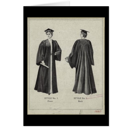 Vintager Abschluss Frauenkappe + Schwarze Karte (Vorne)