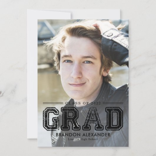 Vintager Abschluss für Sportfarben Einladung (Vorderseite)