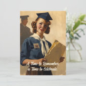 Vintager Abschluss, Glückwunsch Ankündigung (Stehend Vorderseite)