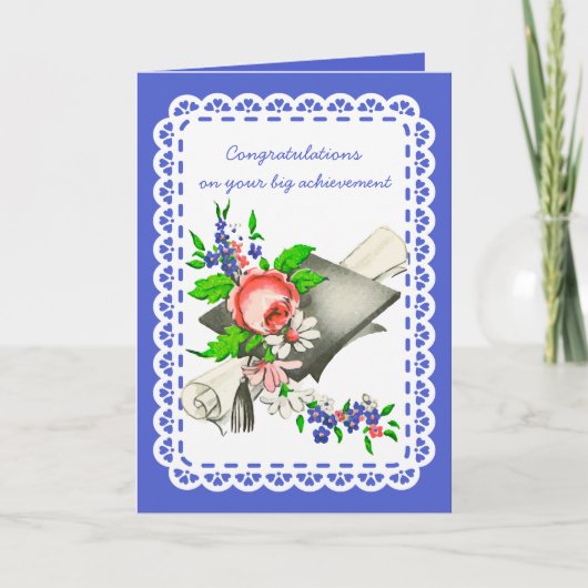 Vintager Abschluss Glückwunsch Karte (Vorderseite)