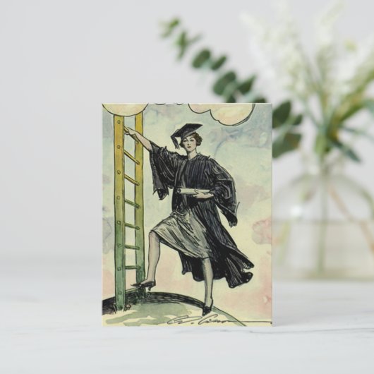 Vintager Abschluss, Klettern der Unternehmensleite Postkarte (Stehend Vorderseite)