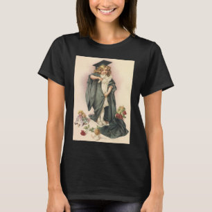 Vintager Abschluss, Mädchen mit einer Kappe und ei T-Shirt