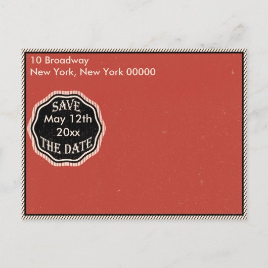 Vintager Abschluss Save the Date Ankündigungspostkarte (Rückseite)