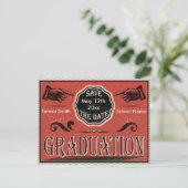 Vintager Abschluss Save the Date Ankündigungspostkarte (Stehend Vorderseite)