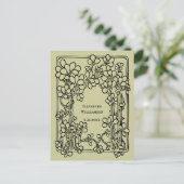 Vintager Abschluss Save the Date grün Postkarte (Stehend Vorderseite)