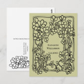 Vintager Abschluss Save the Date grün Postkarte (Vorne/Hinten)