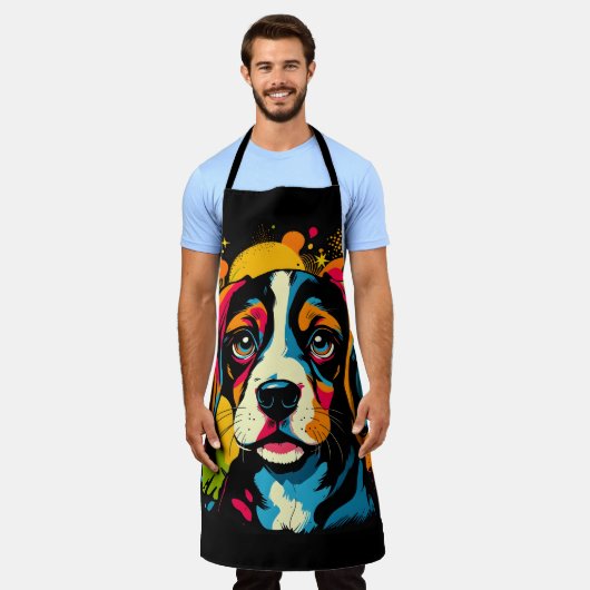 Vintager Abstrakter Hund Schürze (Getragen)