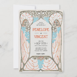 Vintager Abstrakter Rahmen Letterpress Style Weddi Einladung