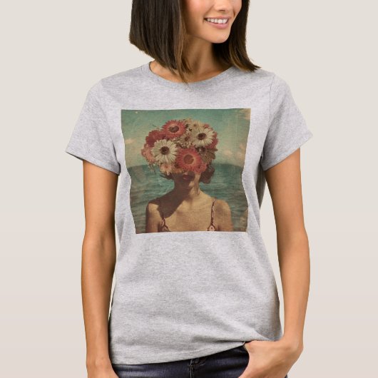 Vintager Abstrakter Sommer T-Shirt (Vorderseite)