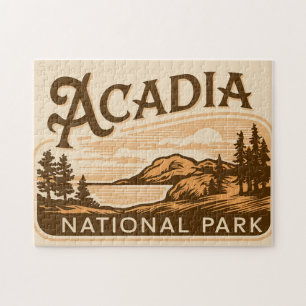 Vintager Acadia Nationalpark Bar Hafen Puzzle