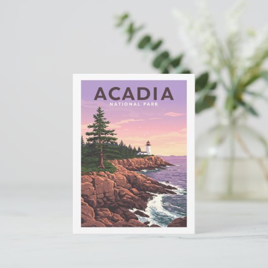 Vintager Acadia-Nationalpark Postkarte (Stehend Vorderseite)