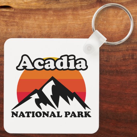 Vintager Acadia-Nationalpark Schlüsselanhänger (Rückseite)