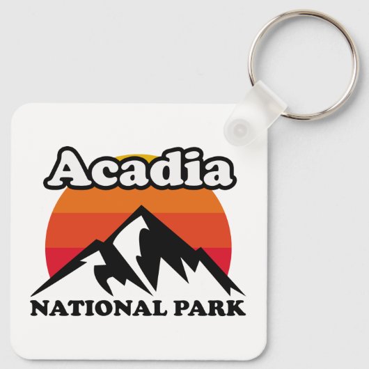 Vintager Acadia-Nationalpark Schlüsselanhänger (Rückseite)