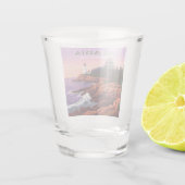 Vintager Acadia-Nationalpark Schnapsglas (Rückseite)