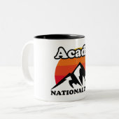 Vintager Acadia-Nationalpark Zweifarbige Tasse (Vorderseite Links)