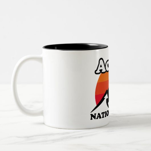 Vintager Acadia-Nationalpark Zweifarbige Tasse (Links)