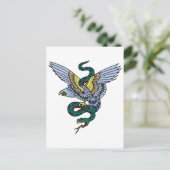 Vintager Adler und Schlange Postkarte (Stehend Vorderseite)