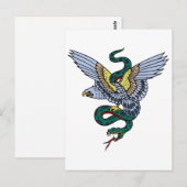 Vintager Adler und Schlange Postkarte (Vorne/Hinten)