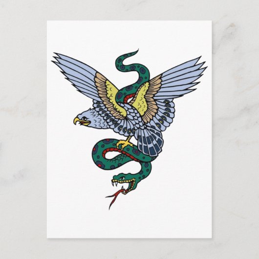 Vintager Adler und Schlange Postkarte (Vorderseite)