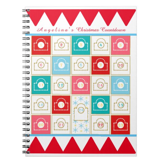 Vintager Adventskalender anpassen Notizblock (Vorderseite)