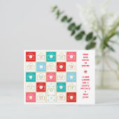 Vintager Adventskalender personalisieren Feiertagspostkarte (Stehend Vorderseite)