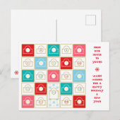 Vintager Adventskalender personalisieren Feiertagspostkarte (Vorne/Hinten)