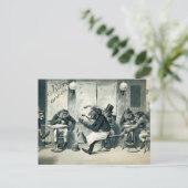 Vintager Affe Bar Postkarte (Stehend Vorderseite)