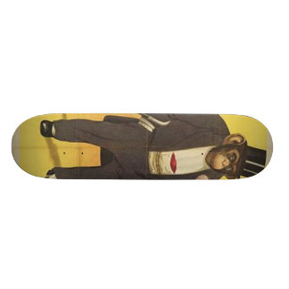 Vintager Affe in der Tuxedoskateboard-Plattform Skateboard