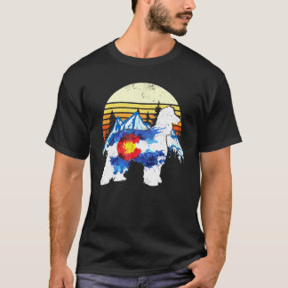 Vintager afghanischer Hund Colorado Flag Sunset Re T-Shirt