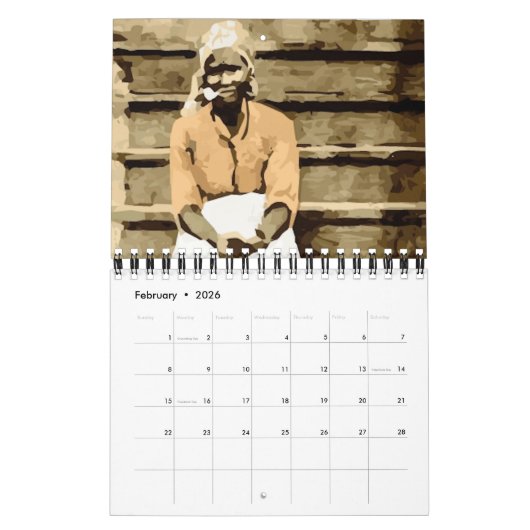 Vintager afrikanischer amerikanischer Kalender (Feb 2026)
