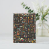 Vintager Afrikanischer Doodle Ankündigungspostkarte (Stehend Vorderseite)