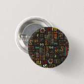 Vintager Afrikanischer Doodle Button (Vorne & Hinten)