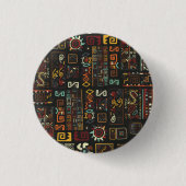 Vintager Afrikanischer Doodle Button (Vorderseite)