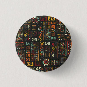 Vintager Afrikanischer Doodle Button