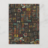 Vintager Afrikanischer Doodle Feiertagspostkarte (Vorderseite)